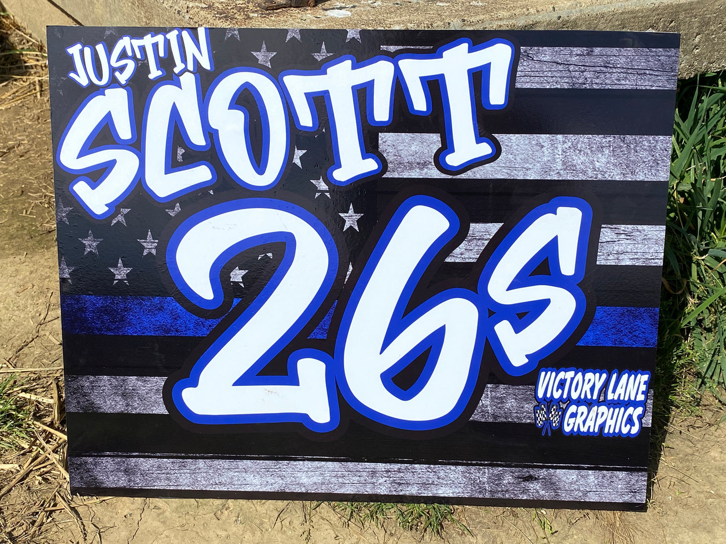 Blue Line Flag Demolition Derby Roof Sign