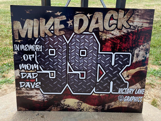 American Flag Demolition Derby Roof Sign