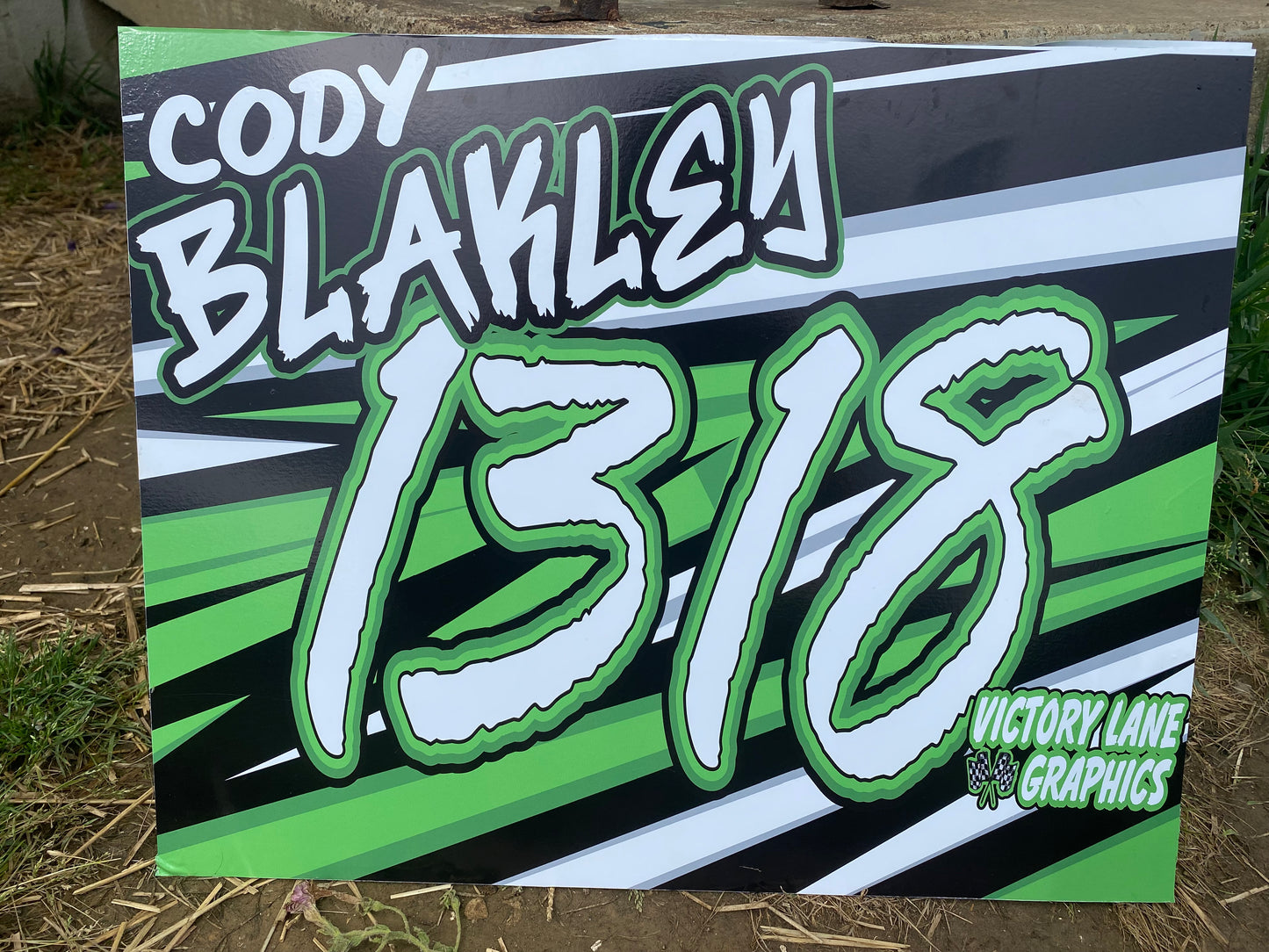 Lime Green with White Font Demolition Derby Roof Sign