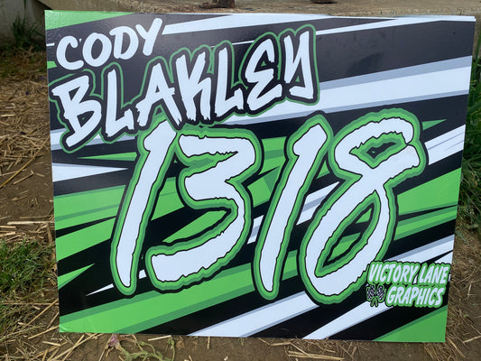 Lime Green with White Font Demolition Derby Roof Sign