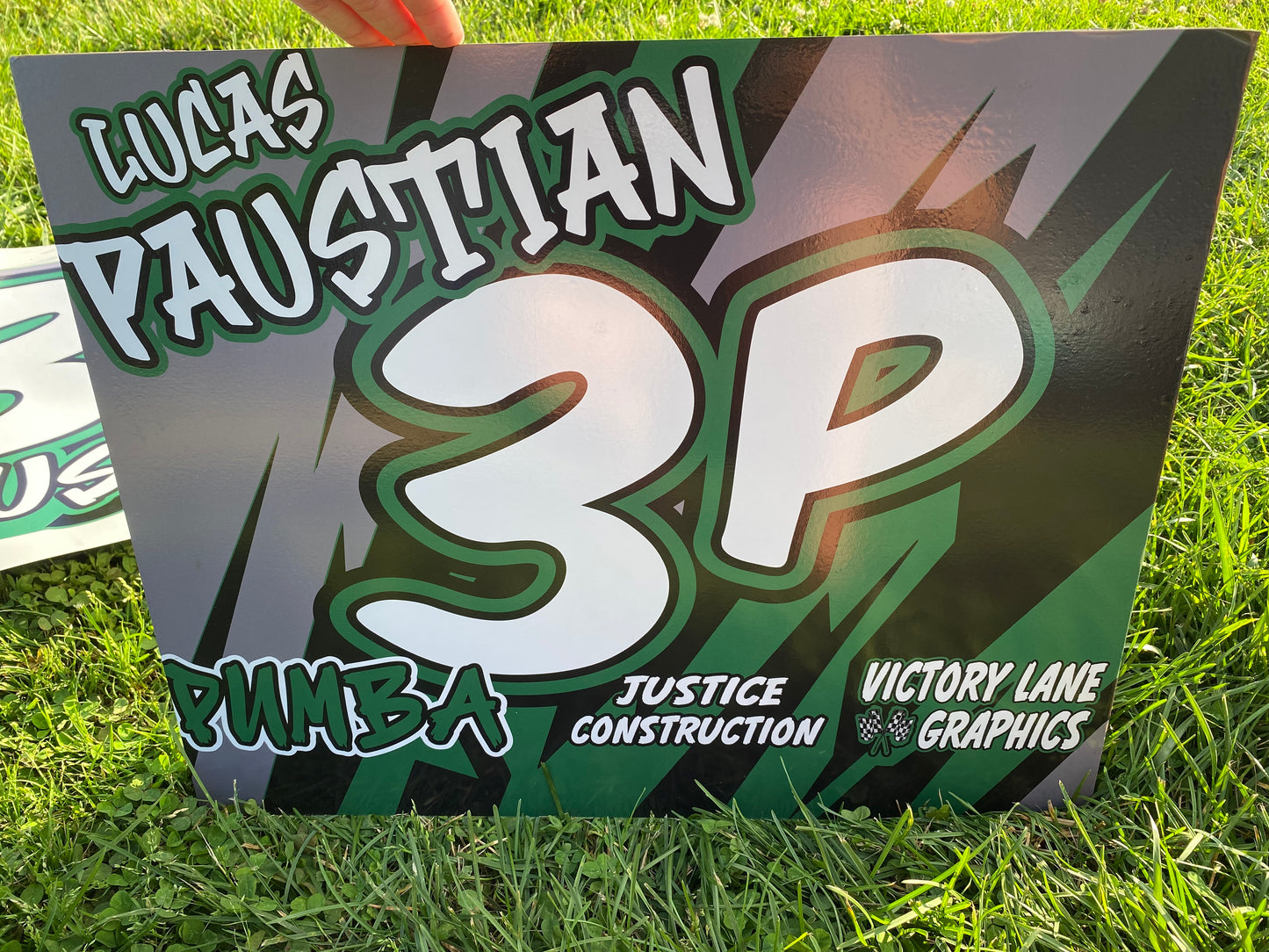 Green/Grey Demolition Derby Roof Sign