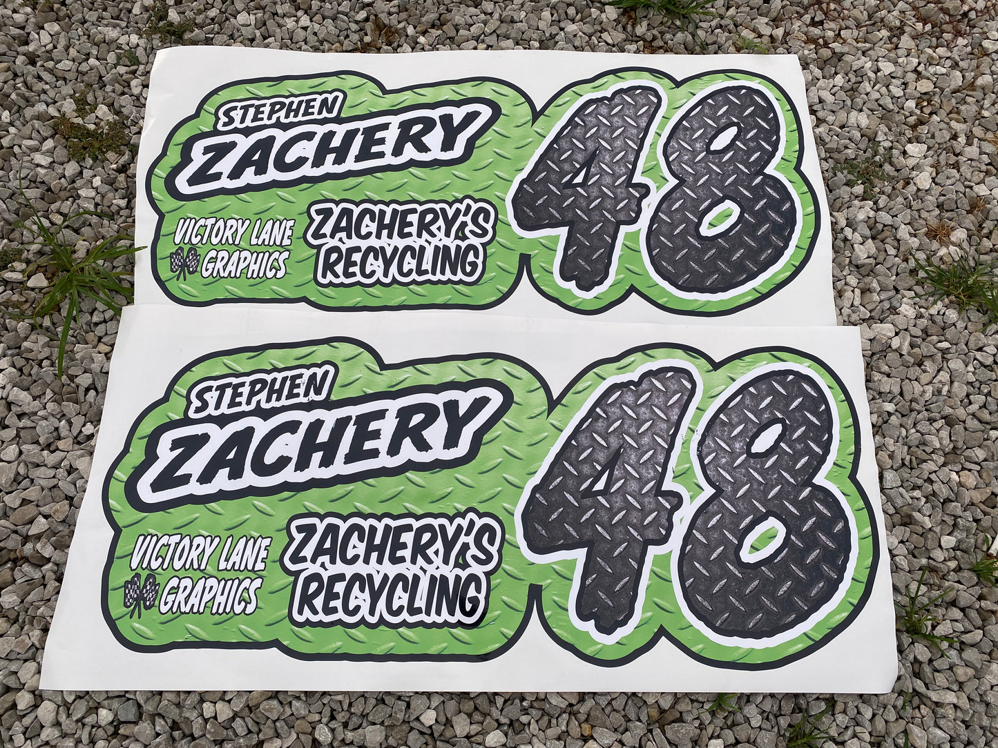 Lime Green Diamond Plate Door Wraps ~ Set of 2