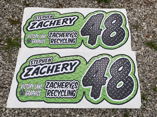 Lime Green Diamond Plate Door Wraps ~ Set of 2