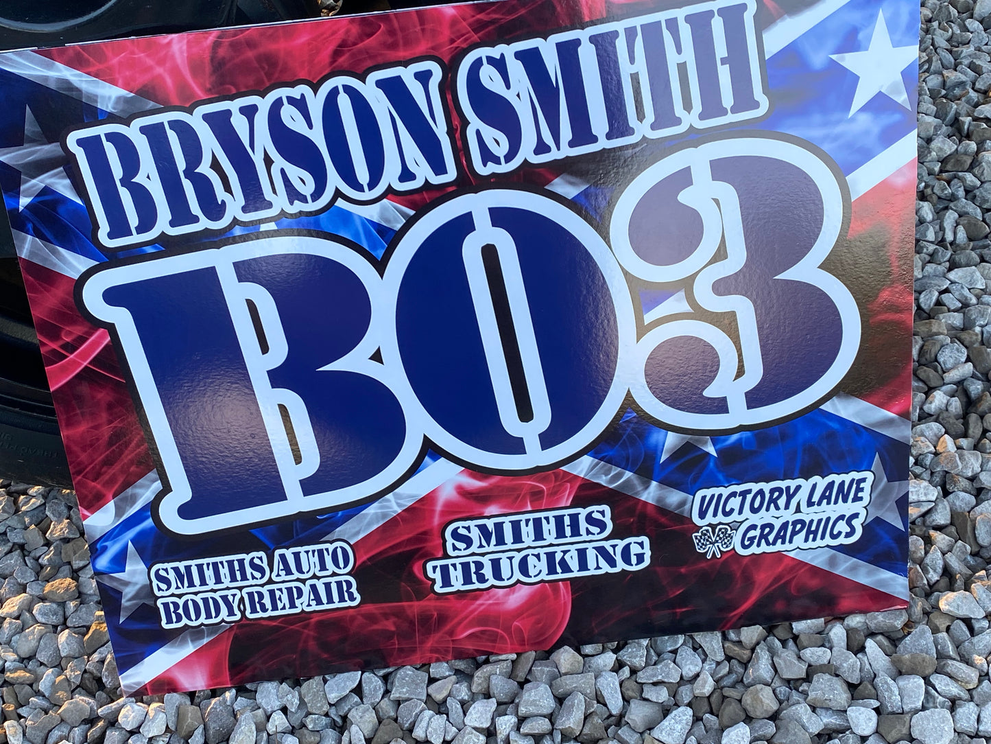 Rebel Flag Demolition Derby Roof Sign