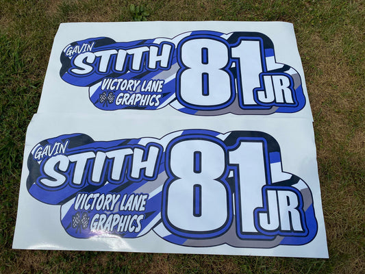 Blue/Grey/White Door Wraps ~ Set of 2