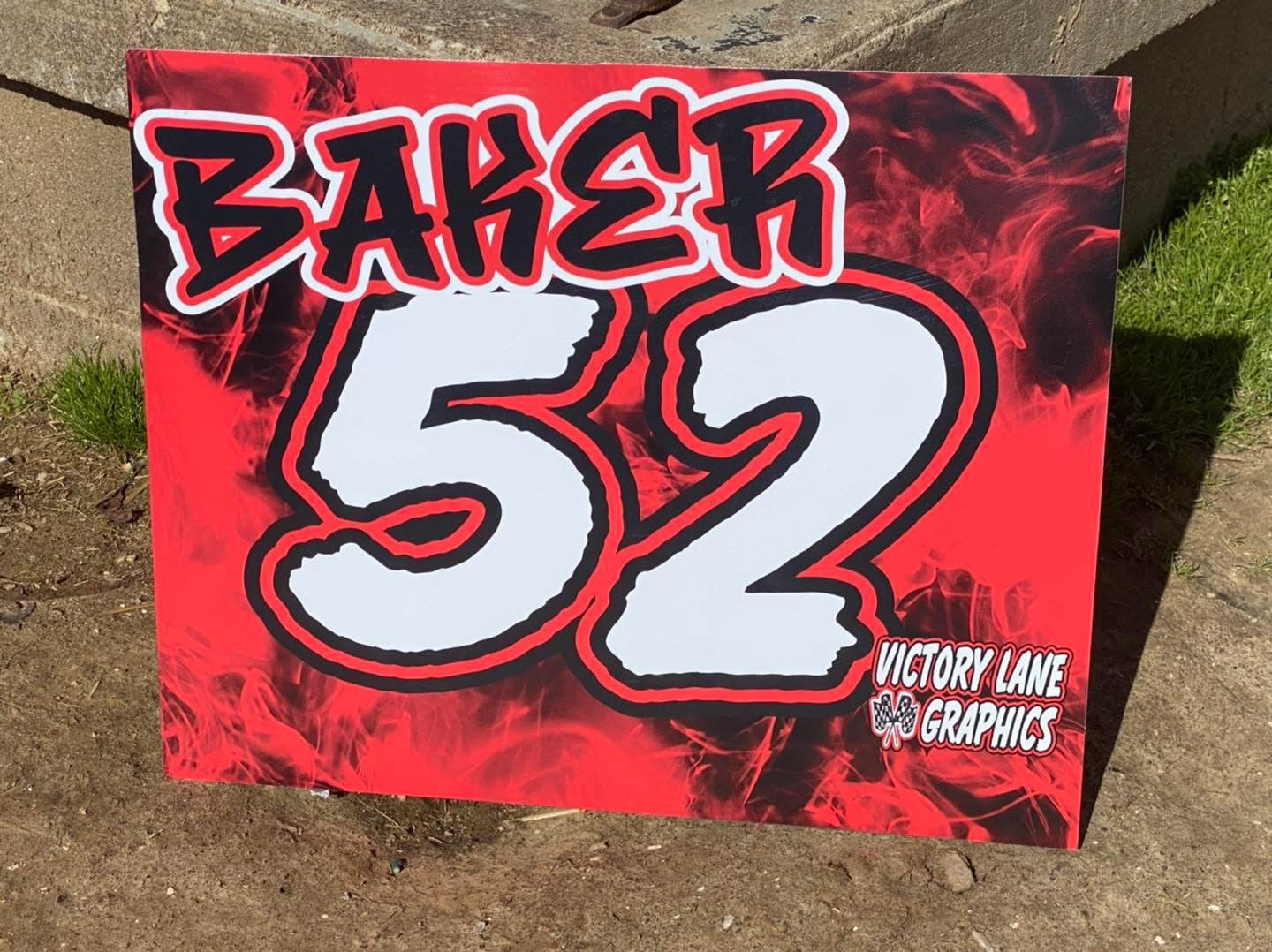 Red Smoke Demolition Derby Roof Sign