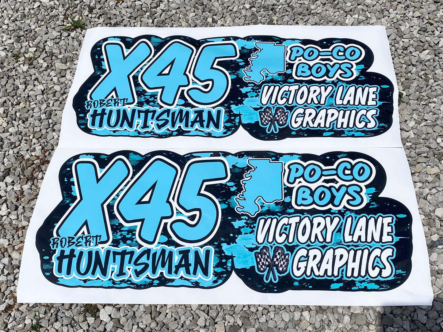 Blue & Black Door Wraps ~ Set of 2