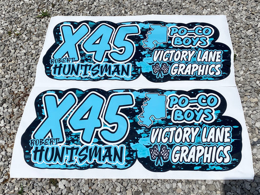 Blue & Black Door Wraps ~ Set of 2